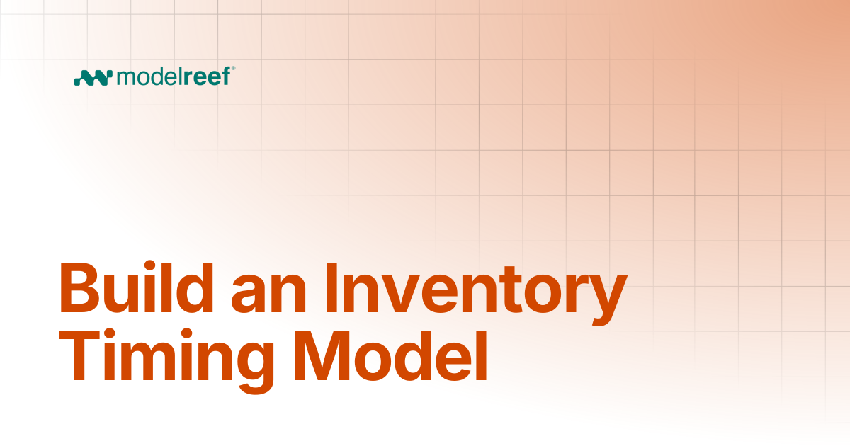 Build an Inventory Timing Model | How Tos | Help, How-tos, Use Cases ...