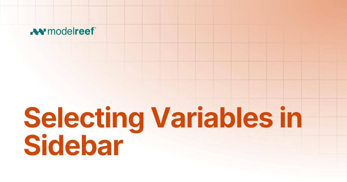 Selecting Variables in Sidebar | Syntax | Help, How-tos, Use Cases ...
